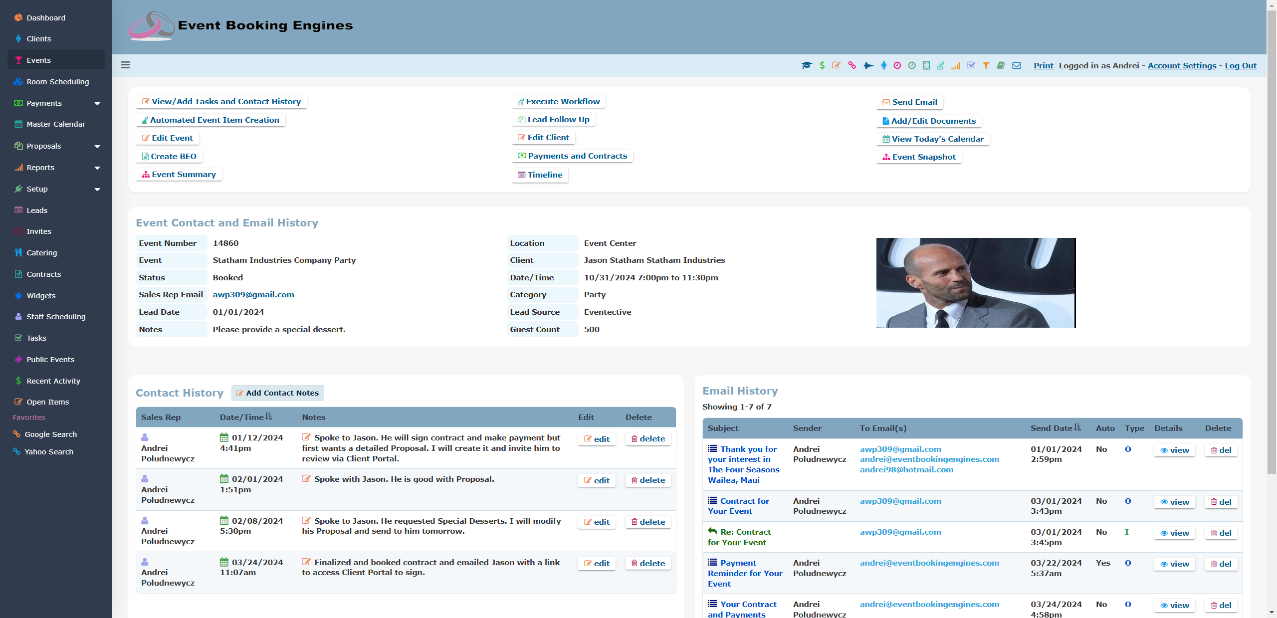 screenshot of Event Booking Engines